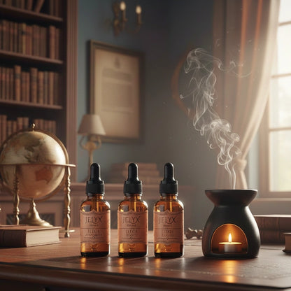 Elixirs avec brûle parfum, décor apothicaire