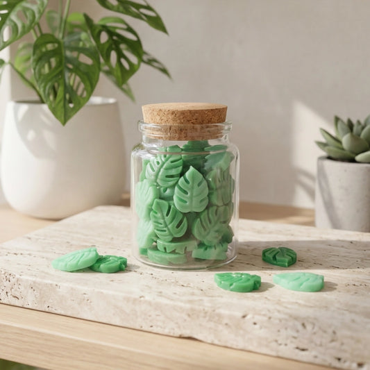 Minis fondants parfumés monstera , cire de soja, parfums de grasse, made in france, carcassonne