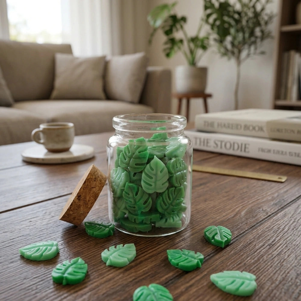 Minis fondants parfumés monstera , cire de soja, parfums de grasse, made in france, carcassonne