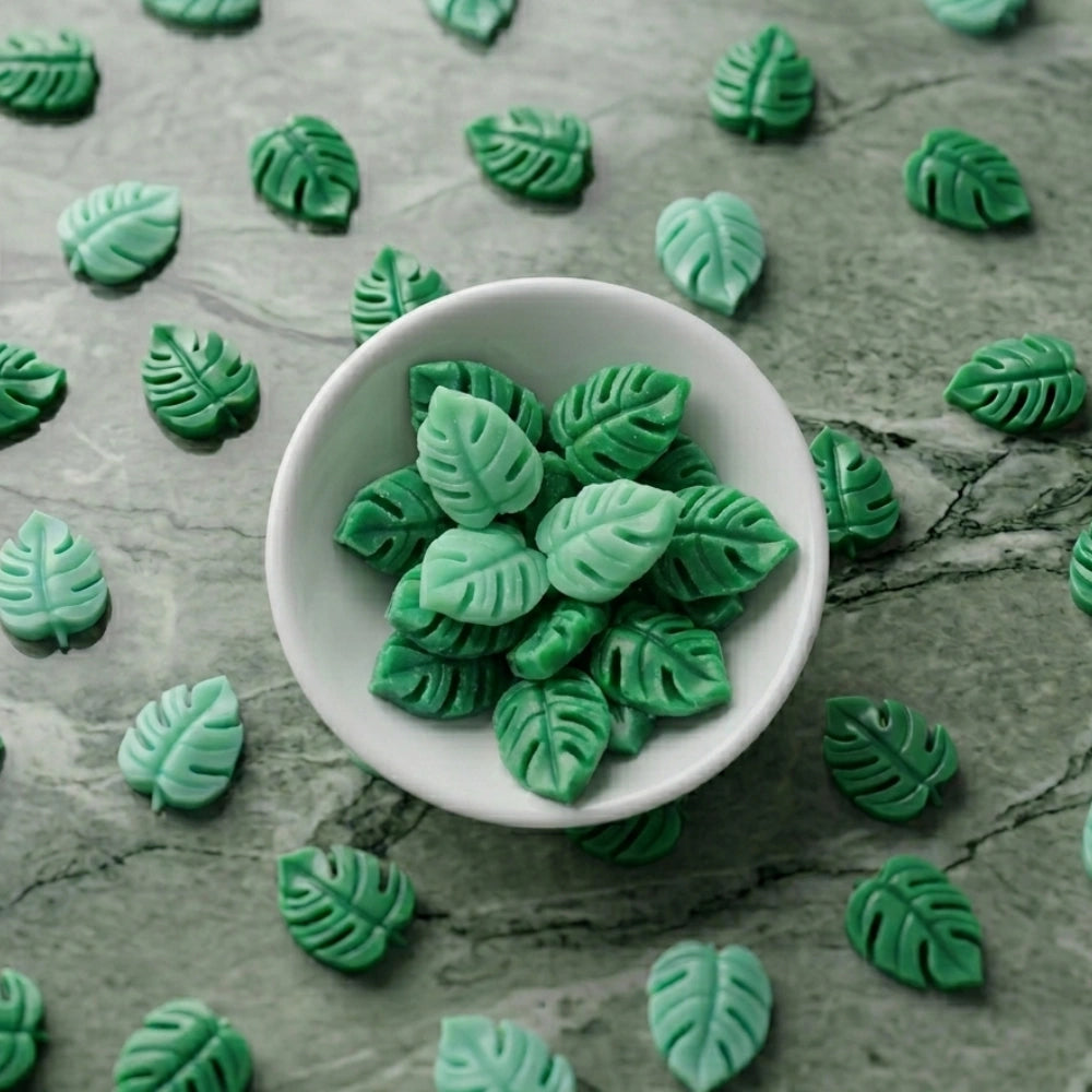 Minis fondants parfumés monstera , cire de soja, parfums de grasse, made in france, carcassonne