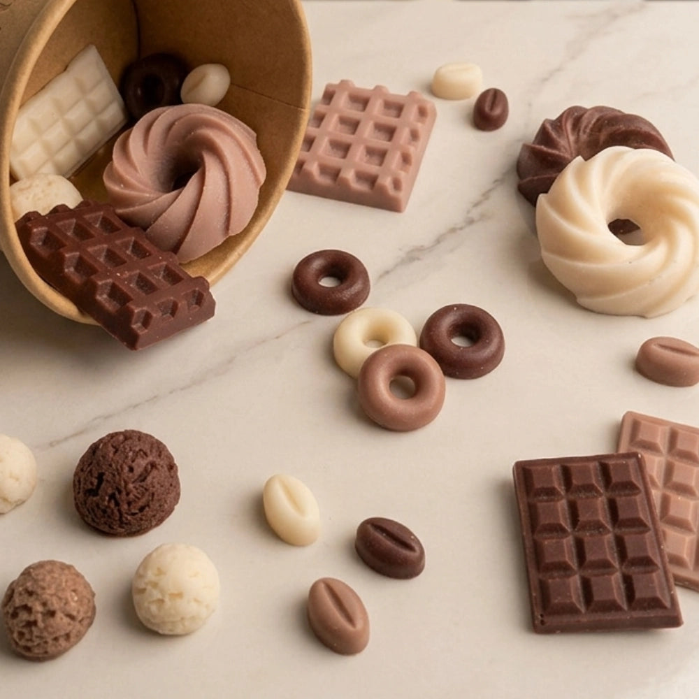 Box gourmande fondants, donuts, glace, café, chocolat