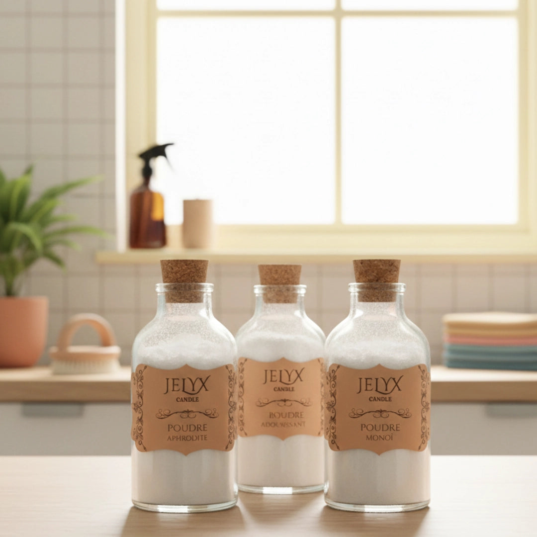 Trio de poudre d'aspirateur parfumée en fiole